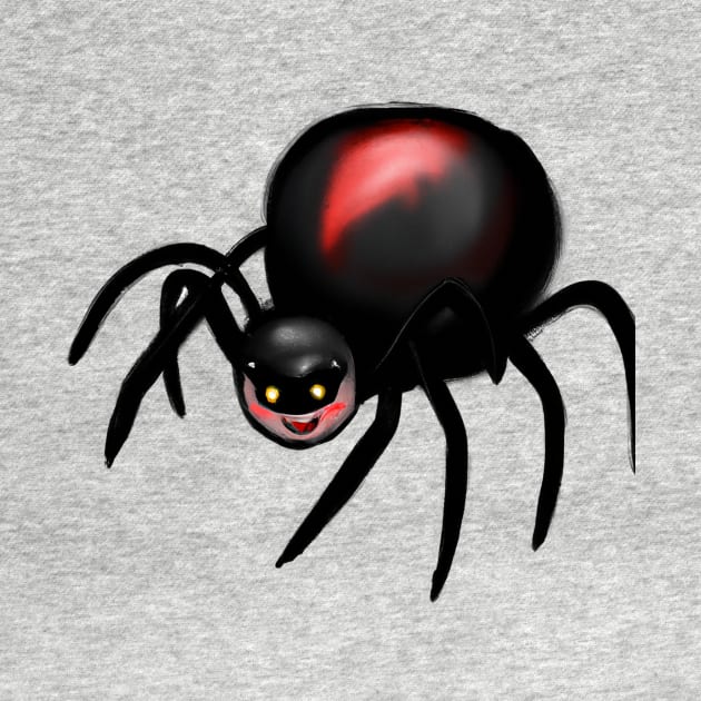 Cute Black Widow Spider Drawing by Play Zoo